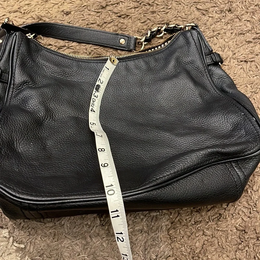 Kate Spade New York Black Grained Leather Shoulder Bag